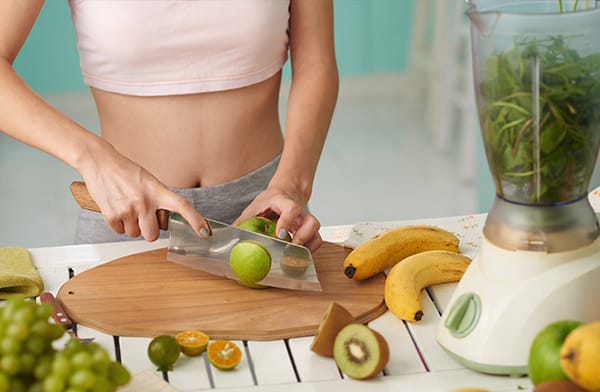 Cutting Smoothie Ingredients