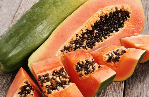 Sliced Papaya Pieces