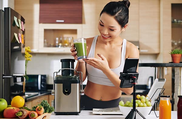 Healthy Woman Drinking Smoothie